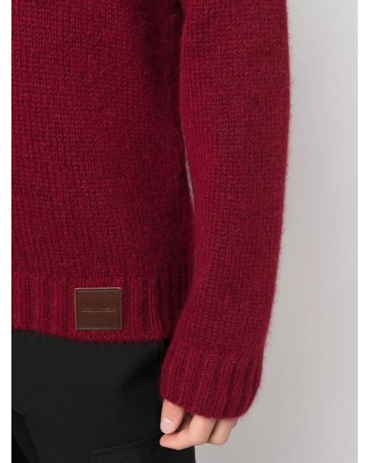 DSquared² Red Logo-Patch Knitted Jumper for men