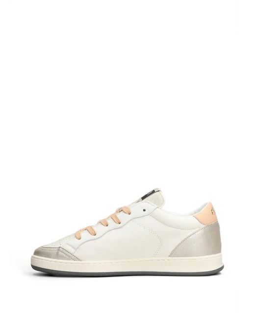 AMA BRAND White Star-Patch Metallic-Effect Sneakers