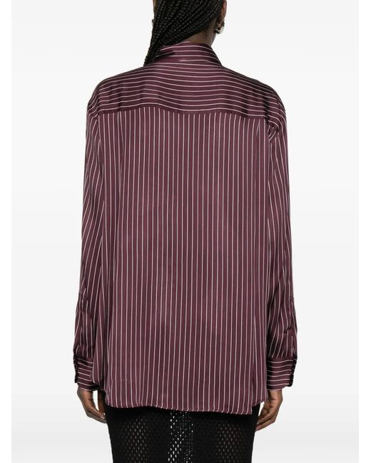 Frankie Shop Purple Peri Striped Shirt