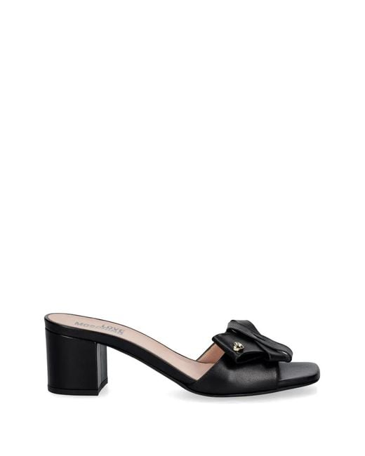 Love Moschino Black Bow-Detail Heart-Plaque Sandals