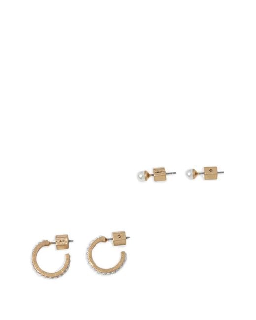 AllSaints Metallic Faux-Pearl Embellished Earrings