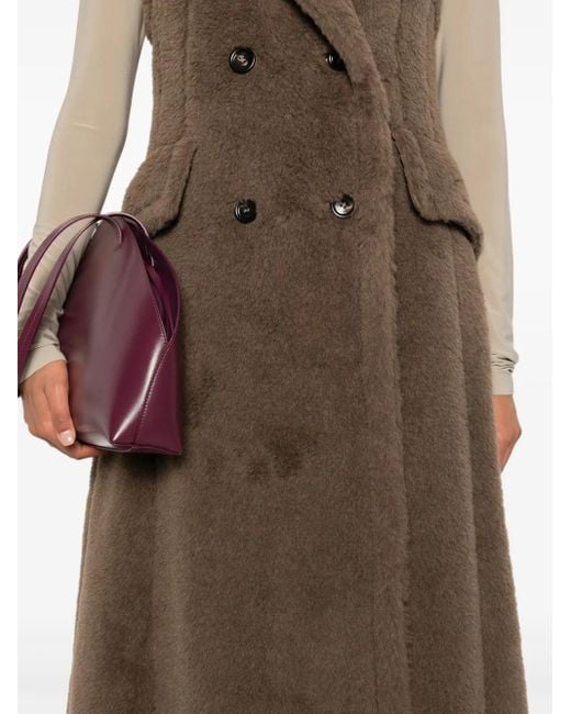 Max Mara Brown Boario Sleeveless Teddy Coat