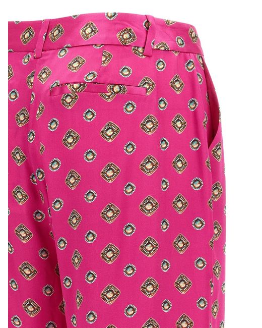 Pantaloni Dritti Pilar Con Stampa di L'Agence in Pink