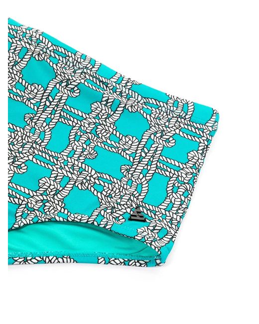 Amir Slama Blue Graphic-Print Swimming Trunks for men