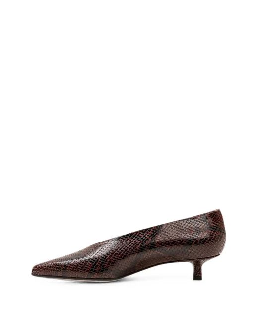 Aeyde Brown Clara Snake-Print Pumps