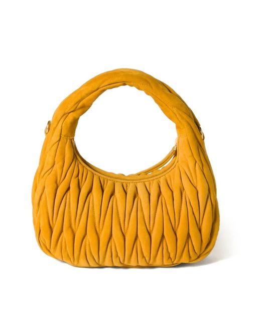 Miu Miu Wander Matelassé Shopper in het Orange