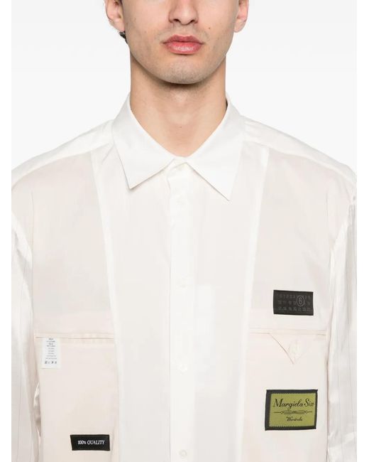 MM6 by Maison Margiela Natural Logo-Patch Shirt for men