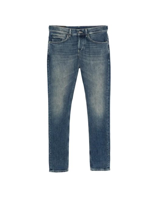 Dondup Blue Faded-Effect Slim-Fit Jeans for men