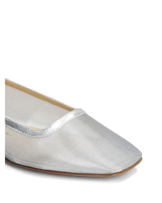 Fabio Rusconi White Mesh Ballet Flats