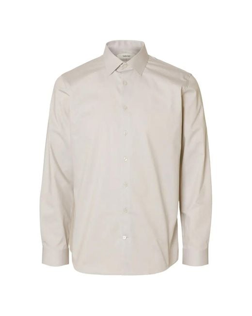 SELECTED White Buttoned Shirt for men