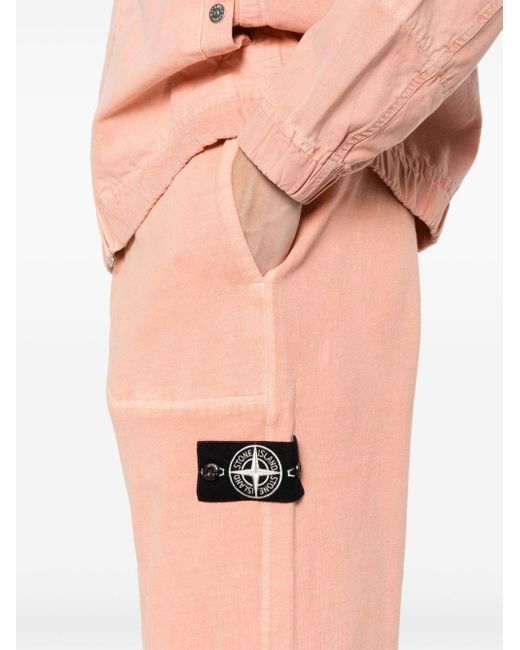 Stone Island Pink Compass-badge Tapered Trousers for men