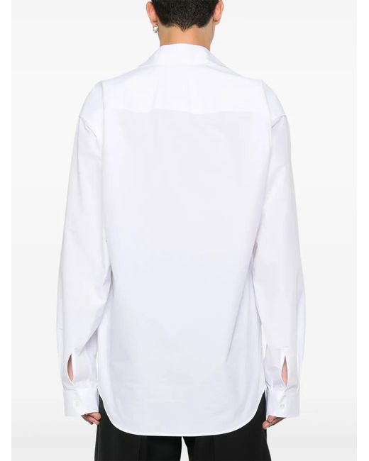 Balenciaga White Hemd Mit Stehkragen