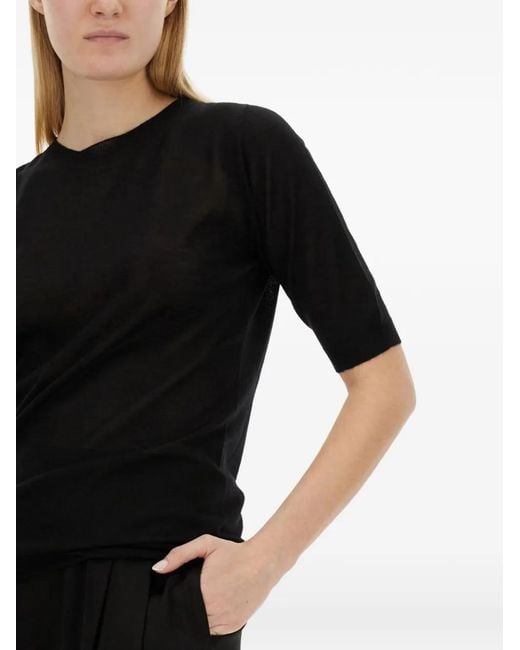 Fabiana Filippi Black Slim-Fit Cashmere And Silk Knit Top
