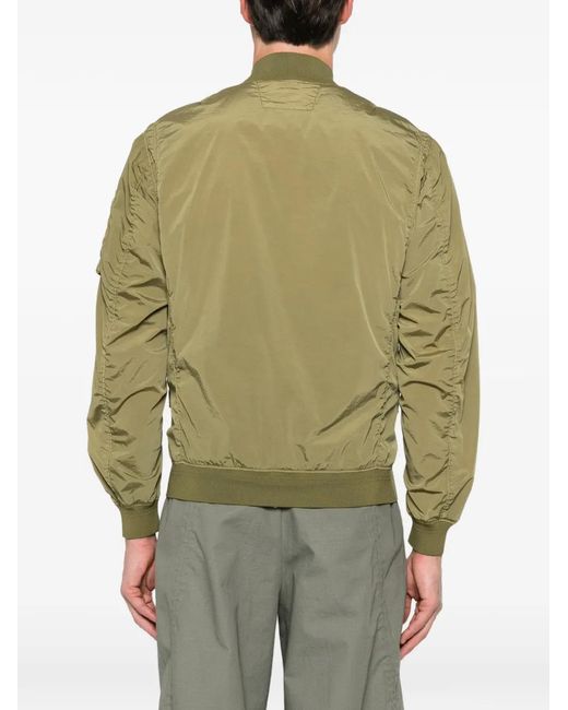 C P Company Green Nycra-R Lens Bomber Jacket for men