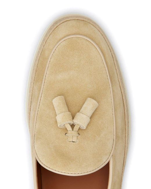 Tod's Natural Gomma Suede Mocassin Loafers for men