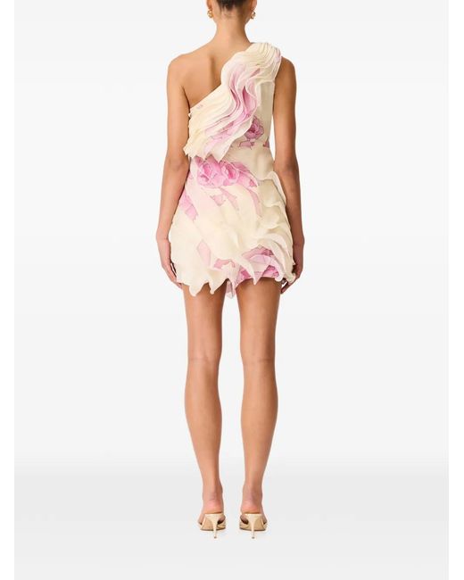 Elliatt Pink Rova Floral-Print Ruffled Mini Dress
