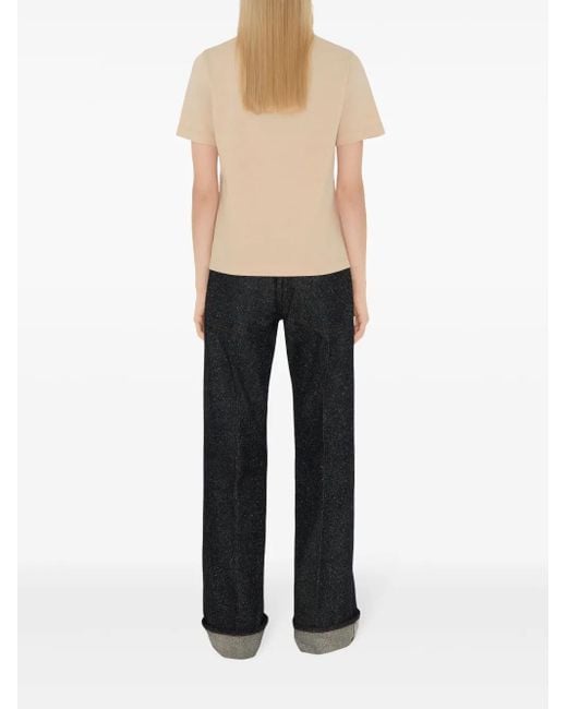 Burberry Natural Check-Label Cotton T-Shirt