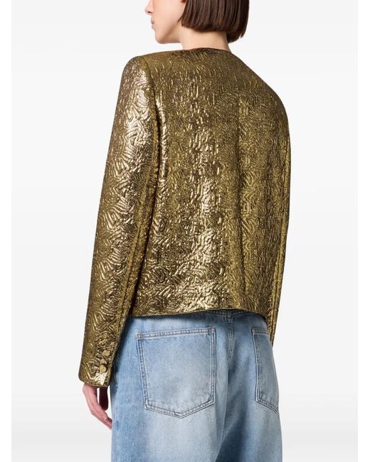 MSGM Natural Textured Metallic-Finish Jacket