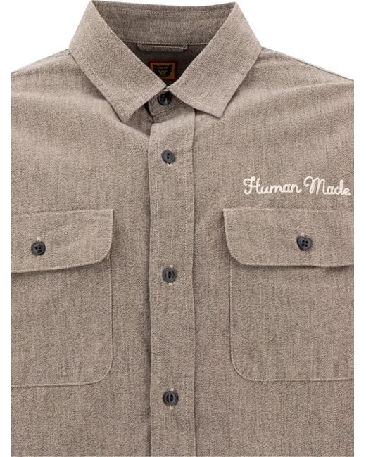 Human Made Brown Slogan-Print Shirt for men