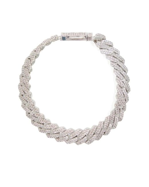 CERNUCCI White Iced Prong Cuban Bracelet for men