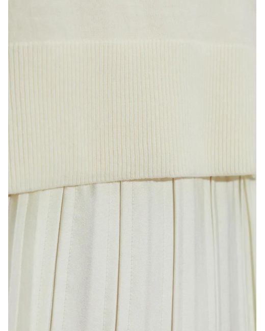 AllSaints White Lucille Pleated Midi Dress