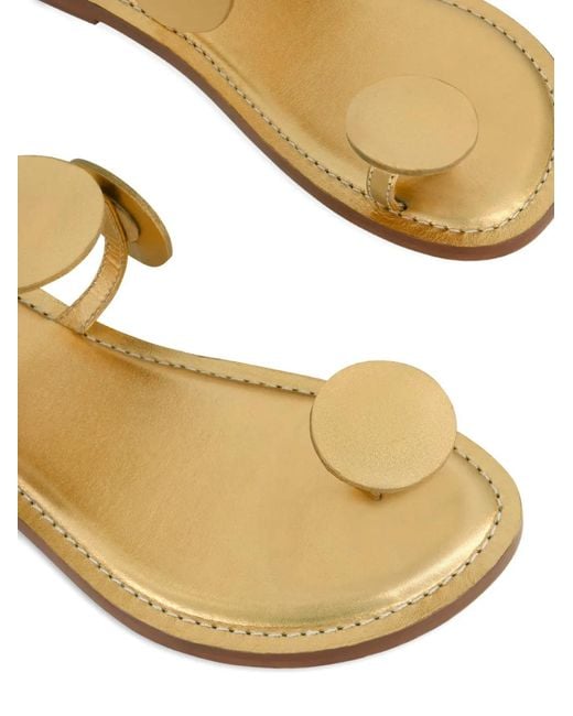 Bernardo White Circle-Embellishment Sandals