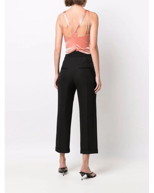 Alberta Ferretti Pink Tie-Front Silk-Satin Top