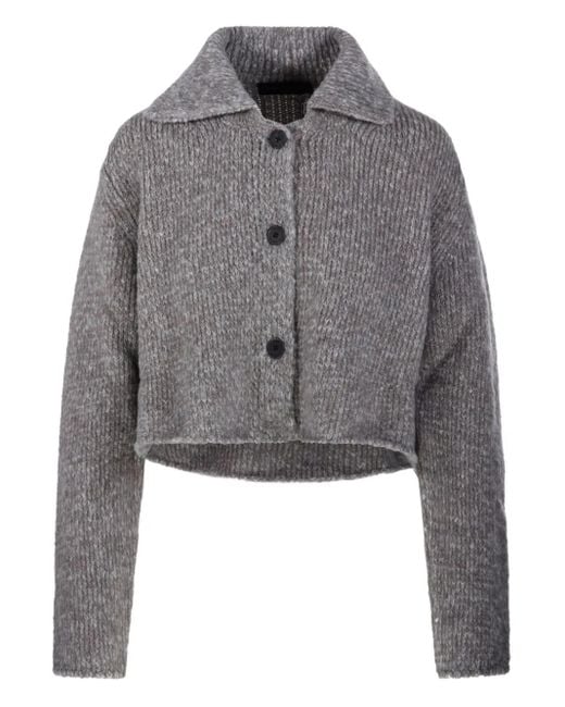Fabrizio Del Carlo Gray Button-Fastening Cardigan