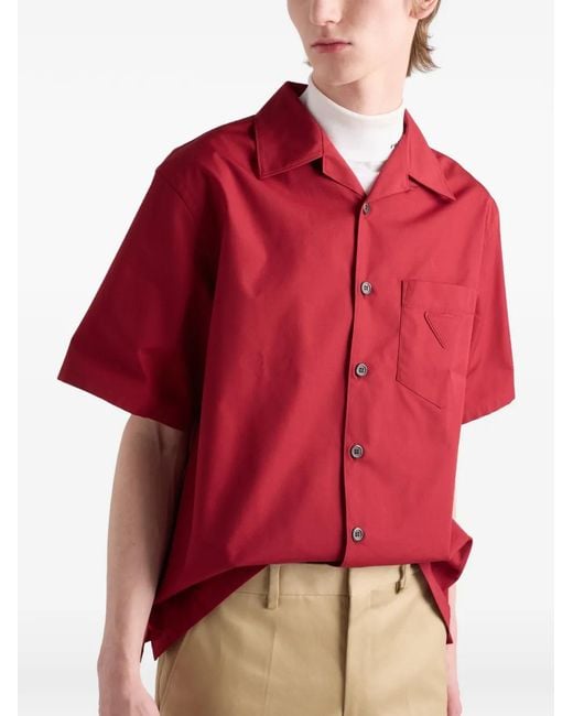 Prada Red Breast-Pocket Button Shirt for men
