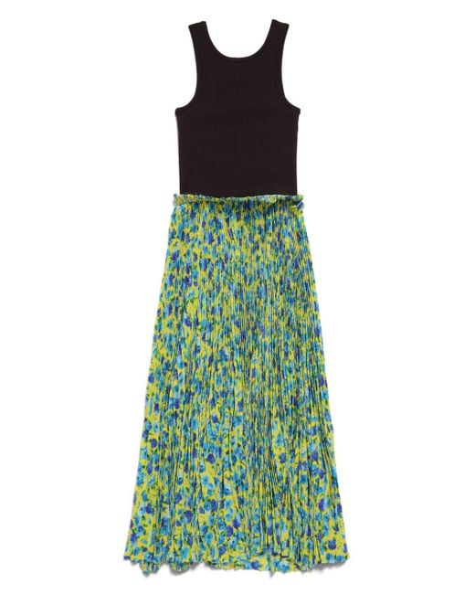 Balenciaga Green Kleid mit Blumen-Print