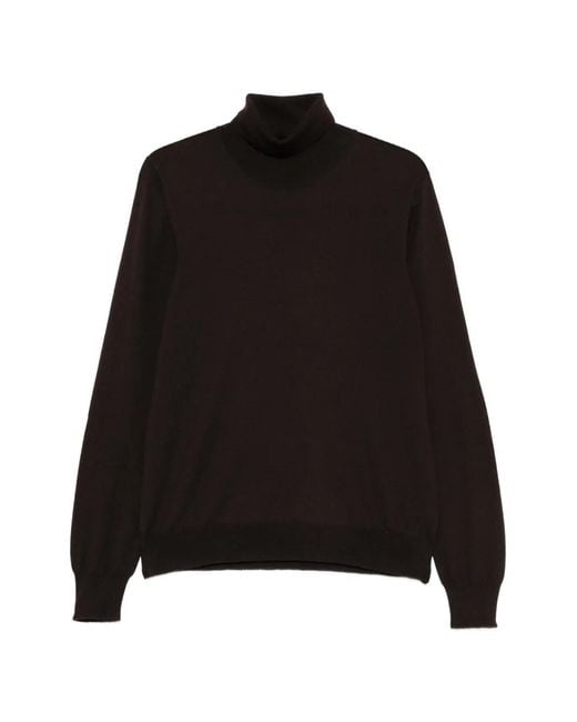 Tagliatore Black Roll-Neck Long-Sleeve Sweater for men