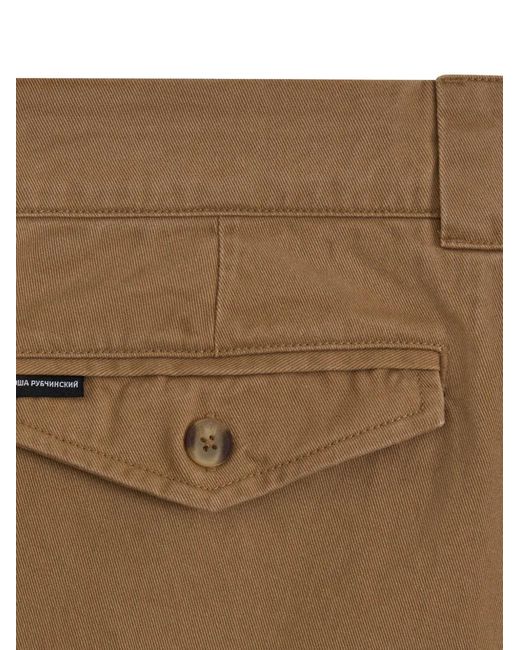 Gosha Rubchinskiy White Pleated Flap-Pocket Trousers