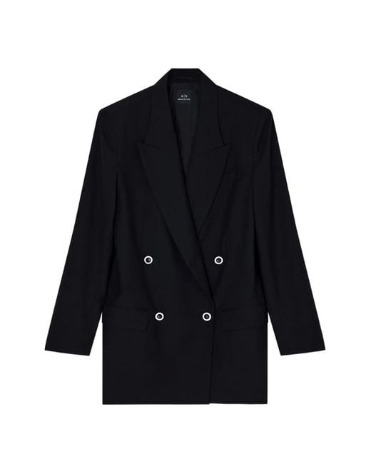 ARMANI EXCHANGE Blue Double-Breasted Blazer