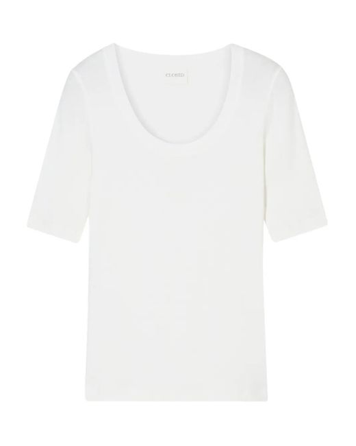 Closed White Crew-Neck Short-Sleeved T-Shirt