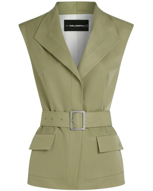 Chaleco con cinturón Karl Lagerfeld de color Green
