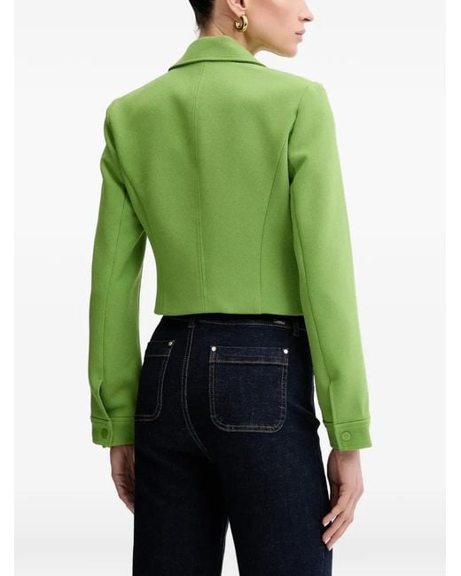 Morgan Green Cropped Button-Up Jacket