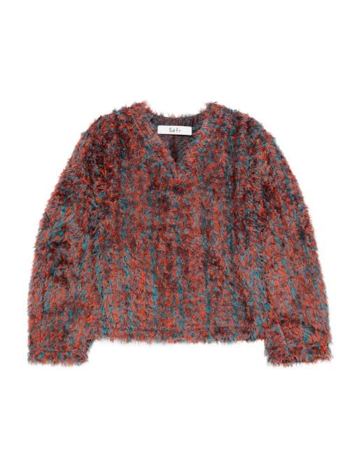Maglione Con Scollo A V di Séfr in Red