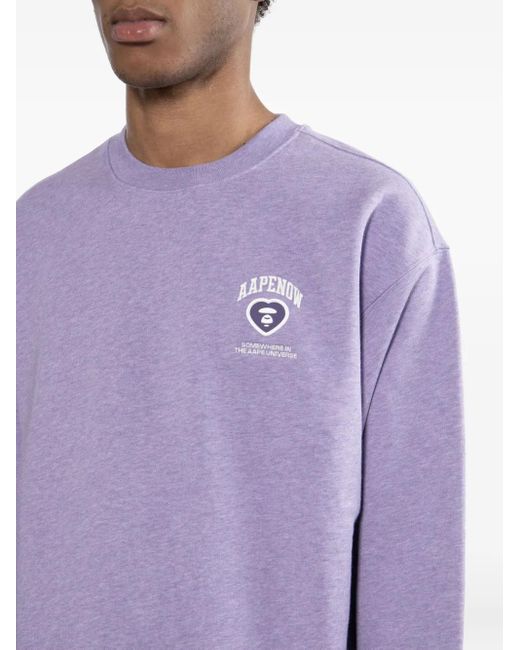Aape By A Bathing Ape Purple Logo-Patched Sweatshirt for men