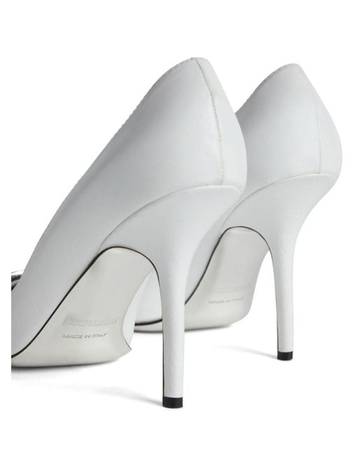 Zapatos con placa del logo y tacón de 100 mm DSquared² de color White