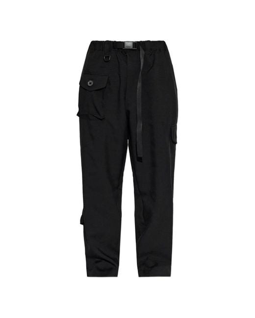 Y-3 Black Belted Cargo Pants for men
