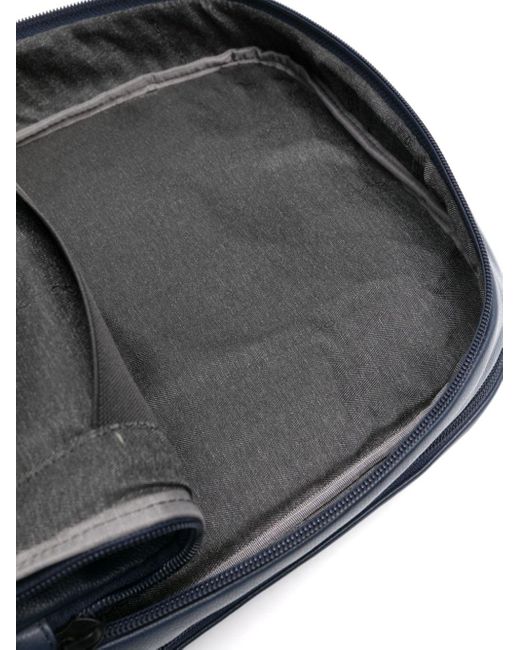 Piquadro Blue Logo-plaque Leather Laptop Backpack for men