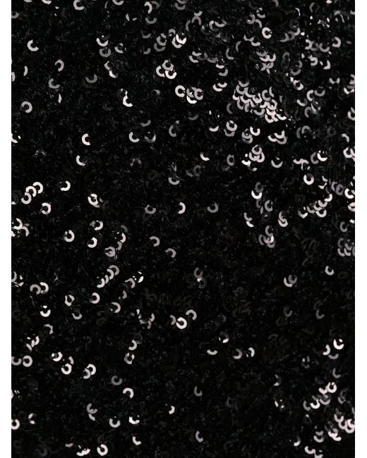 Balmain Black Chain-Trim Sequin Dress