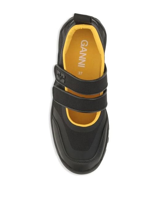 Ganni Black Performance Touch-Strap Trainers