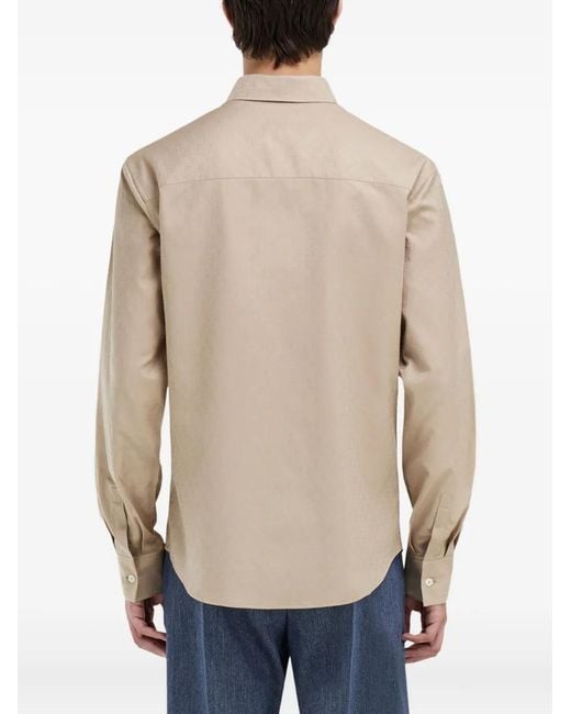 Ferragamo Natural Monogram Button-Down Shirt for men