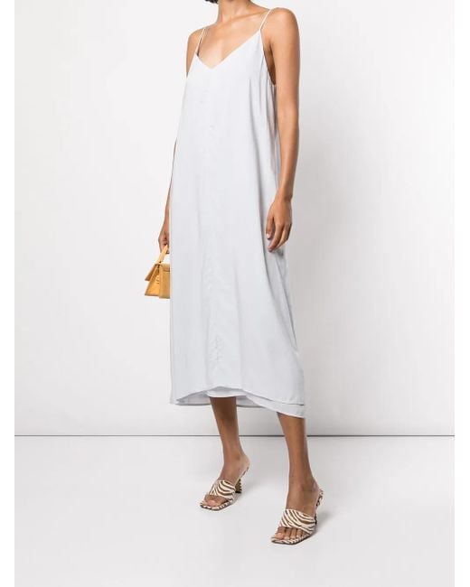 Voz White Double-Layer Cami Dress