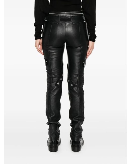 Moncler Leren Broek Met Ritszak in het Gray
