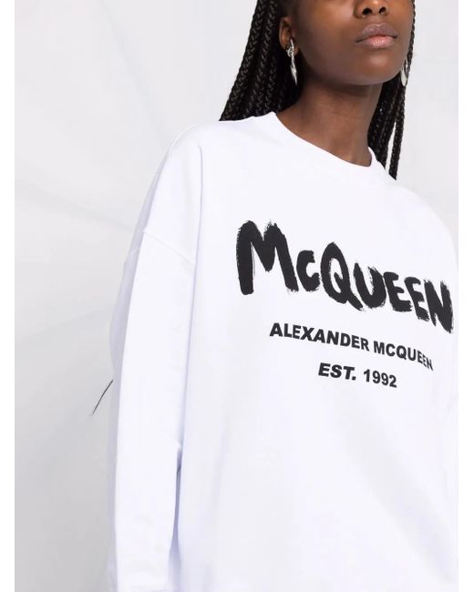 Alexander McQueen White Sweatshirt Mit Rundhalsausschnitt