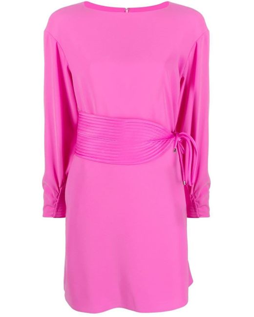 Emporio Armani Belted Mini Dress in Pink | Lyst