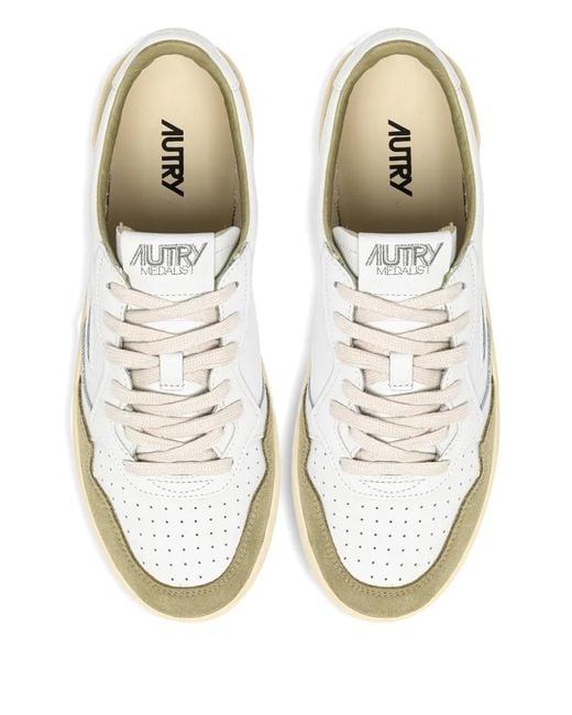 Autry White Medalist Low Sneakers for men