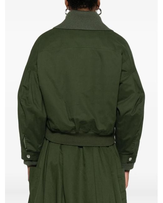 Chaqueta bómber con cuello de pico Sea de color Green